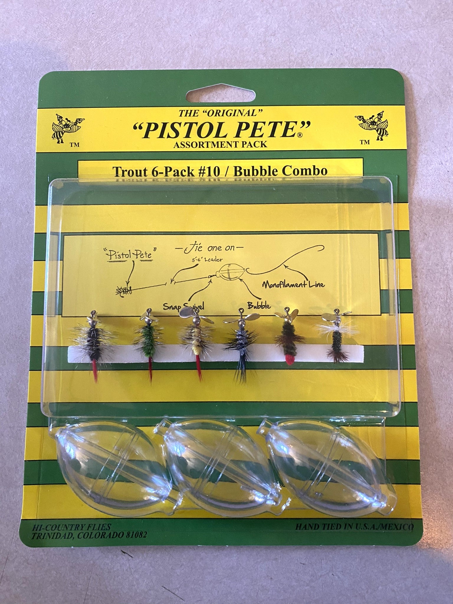 Trout 6-Pack #10/Bubble Combo (size #10's) Hi Country Flies Trout 6-Pack #10/Bubble Combo (size #10's) Hi Country Flies